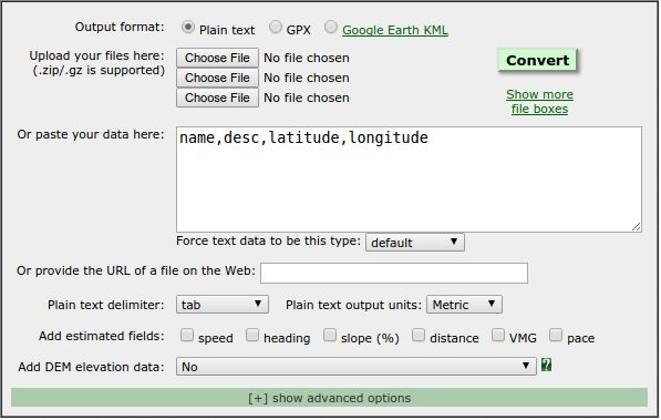 Convert GPX