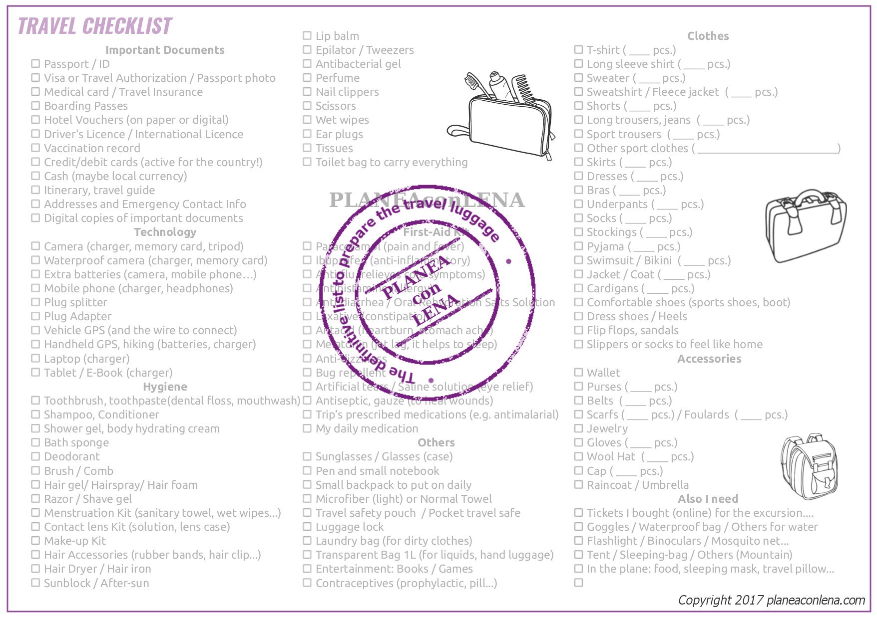 More than 100 things to check! - Travel Checklist